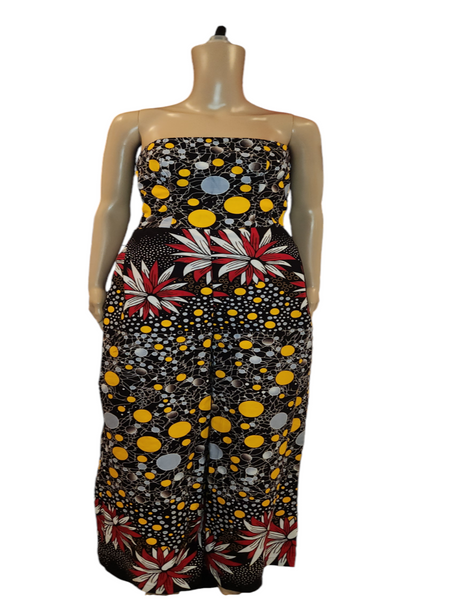 Nana's Strapless Ankara Jumpsuit