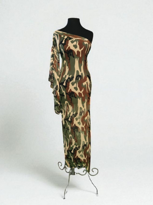 Amanda Camouflage Maxi Dress
