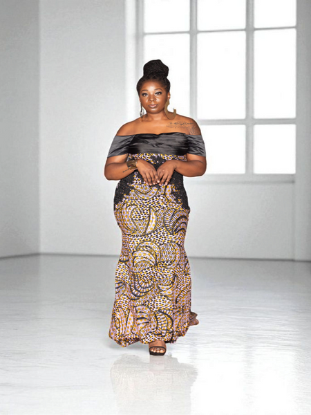 Ankara and Lace Dress