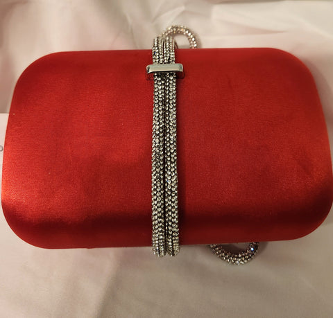 Red Satin and Rhinstone Purse