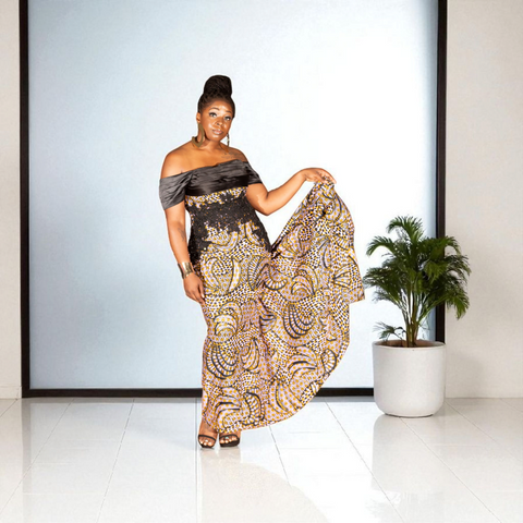 Ankara and Lace Dress
