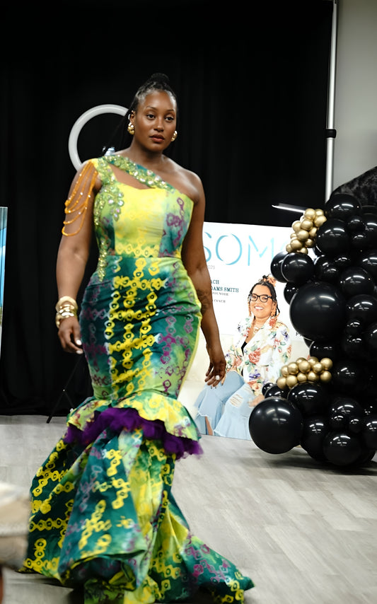 Ankara and Lace Dress