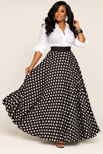Polka Dot Jersey Skirt