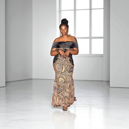 Ankara and Lace Dress